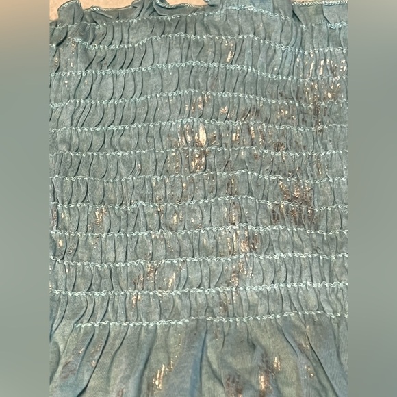 Vintage Helium Smocked Bodice Tube Top with Halter Straps and Flared Hem - Picture 5 of 8